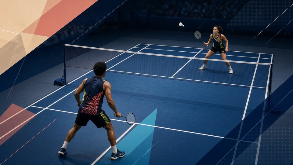 Adults checking a badminton court before activity